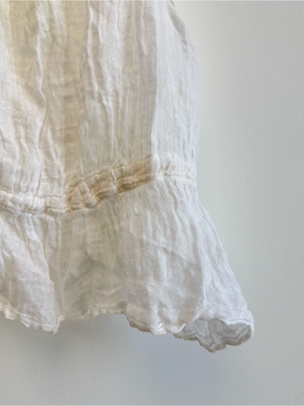 Magnolia Pearl Vintage White Cotton Gauze Ribbon Cinch Tank Top One Size - Picture 3 of 11
